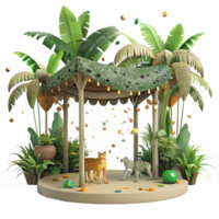 elegant abstract Jungle Canopy Wild Animals Transparent high resolution png