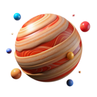 serene abstract Jupiter Planet with Great Red Spot Isolated for Educational Use high resolution png