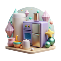 beautiful traditional Kitchen Appliances Refrigerator Oven Cutout original png