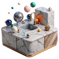 wonderful vintage Kitchen Countertop Marble Texture Cutout Realistic Material professional png