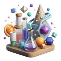 serene modern Lab Equipment Set Transparent Background for Science Design exclusive png