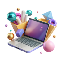 impressive abstract Laptop Computer Technology Device Isolated for Web Design Projects high resolution png