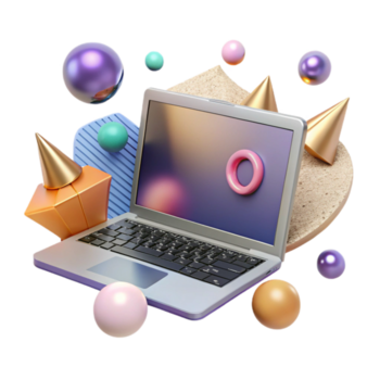 fantastisk abstrakt bärbar dator dator teknologi enhet isolerat för webb design projekt hög upplösning png