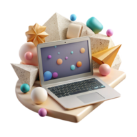 beautiful abstract Laptop Computer Technology Cutout for Online Learning original png