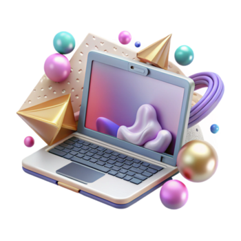 beautiful rustic Laptop Computer Technology Device Isolated for Web Design Projects detailed png