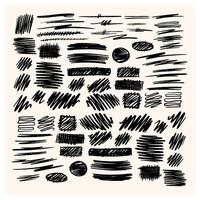 Doodle lines with grunge pastel pencil texture. Hand drawn chalk scribbles or rough strokes. Sketchy brushes bar line. vector