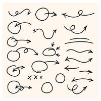 Hand drawn arrow set. All arrowes are isolated on cream and groupped, easy to use. vector
