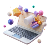 serene modern Laptop Keyboard Typing Work Isolated for Productivity Visuals genuine png