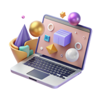 dramatic classic Laptop Mockup Open Screen with Website Isolated for Web Developers detailed png