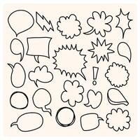 illustration set of hand-drawn speech bubbles. Speech balloon, frame vector