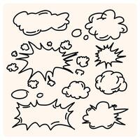 illustration set of hand-drawn speech bubbles. Speech balloons, frames vector