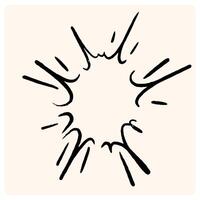 Comic speed line effect element. Anime manga boom and burst radial action. Sketch of explosion with motion spark and energy trai vector