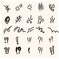hand-drawn illustration of a doodle line art with different shapes vector
