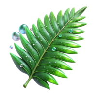 magnificent vintage Leaf Texture Green Fern Frond Transparent for Jungle Design detailed png