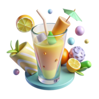 beautiful minimalist Lemonade Glass Summer Beverage Transparent for Refreshment Stands professional png