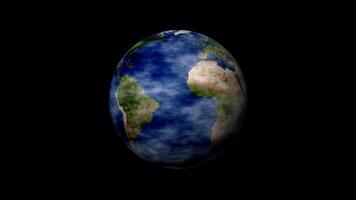 3D rotating Earth planet on alpha channel with transparent background video