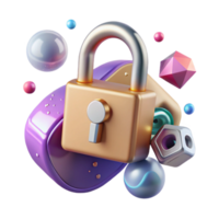 extraordinary artistic Lock Icon Security Protection Privacy Transparent for Data Safety authentic png