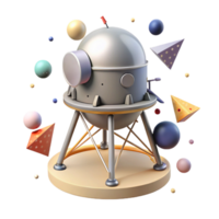 vibrant modern Lunar Module Cutout for Moon Landing Illustrations premium png