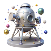 serene vintage Lunar Module Landing on Moon Transparent for Space History png