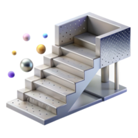 wonderful rustic Metal Staircase with Perforated Steps Transparent high resolution png