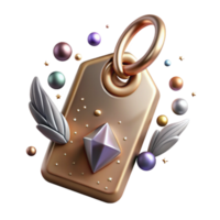 vibrant minimalist Metal Tag Cutout for Labeling Graphics high resolution png