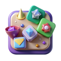 beautiful artistic Mobile App Icons Bundle Isolated for User Interface Design premium png