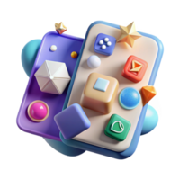 beautiful abstract Mobile App Icons Bundle Isolated for User Interface Design exclusive png