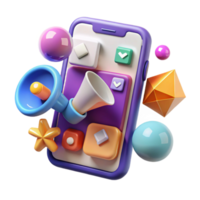 vibrant abstract Mobile App Marketing Icon Cutout for App Store Optimization png