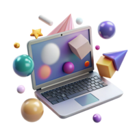 wonderful rustic Modern Laptop Open Screen Isolated for Web Design premium png