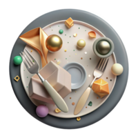 serene traditional Modern Plate and Utensils Cutout for Fine Dining Menu authentic png