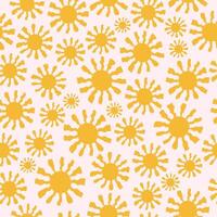 Seamless background with sun. Minimal hand drawn summer pattern. vector