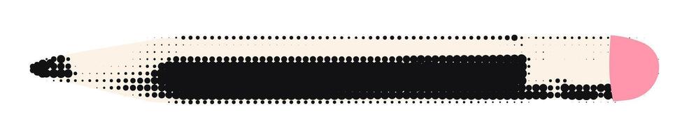 School pencil with rubber eraser halftone art collage element. Paper clipping shape, cut out sticker for back to school concept. Modern retro illustration for mixed media design vector