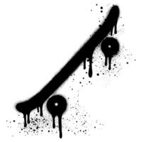 Skateboard in graffiti style sprayed with black paint vector
