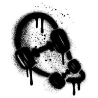 Skateboard graffiti sprayed with spray paint isolated on white background. vector