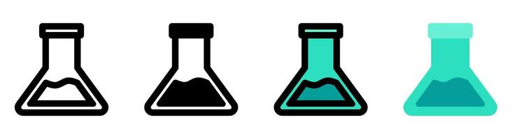 Modern and minimalist chemistry flask icon. Suitable for laboratory, science and education applications. vector