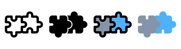 Modern puzzle icons with a simple and stylish design. Ideal for games, educational materials and brain teaser applications. vector