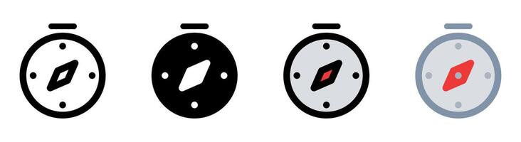 Modern compass icon with simple and stylish design. Ideal for navigation, travel and outdoor adventure apps. vector