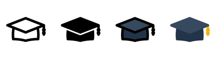 Modern minimalist mortarboard icon, ideal for educational apps and digital learning. vector