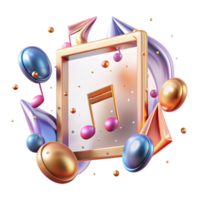 elegant classic Music Notes Frame Transparent Background for Music Posters professional png