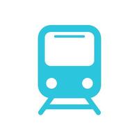 Train front view icon. Isolated on white. Blue icon set. vector