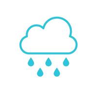 Rain icon. Isolated on white background. Blue icon set vector