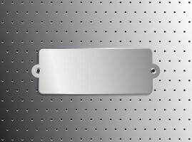 Metallic Polished Perforated Steel Plate with Space for Custom Name Engraving vector
