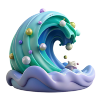 wonderful rustic Ocean Wave Cartoon Style Isolated for Kids Projects professional png