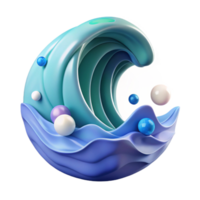 beautiful minimalist Ocean Wave Crest Icon Transparent for Navigation Apps genuine png