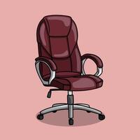 Red Ergonomic Office Chair Illustration vector
