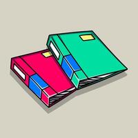 Two stacked file binders documents vector