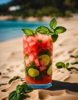 Watermelon Lime Refreshment on the Beach photo