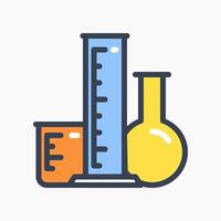 Design Illustration graphic of measuring cylinder icon with colored line style. Suitable for UI, mobile design, web design, etc. vector