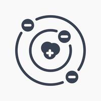 Design Illustration graphic of Molecular Structure icon with glyph style. Suitable for UI, mobile design, web design, etc. vector