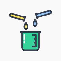 Design Illustration graphic of Chemical Reaction icon with colored line style. Suitable for UI, mobile design, web design, etc. vector
